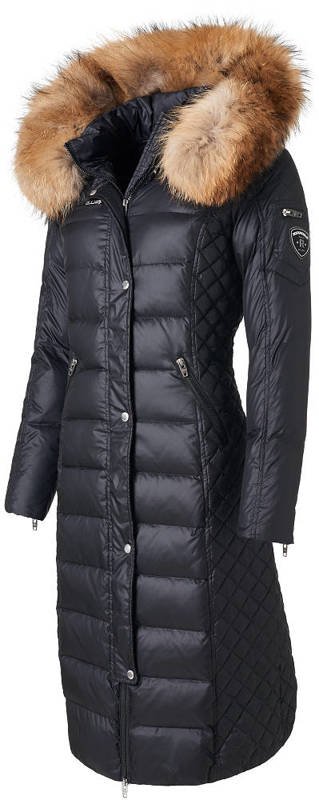 Černý péřový kabát ROCKANDBLUE KESHA 110 cm